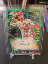2025 Topps Chrome Cosmic CCA-TS Thomas Saggese Auto Green Space Dust #/75