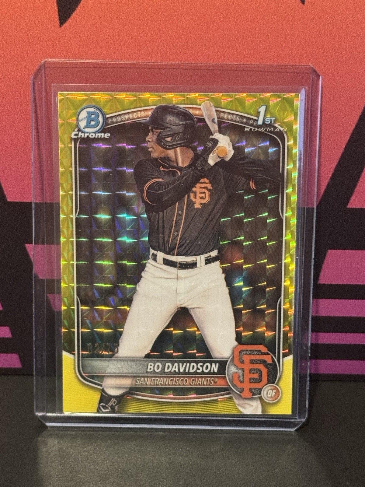 2025 Bowman Chrome Bo Davidson 1st Yellow Geometric Refractor /75