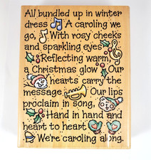 1984 Stampendous-KR003 Caroling Poem-Christmas-Wood Mounted Rubber Stamp