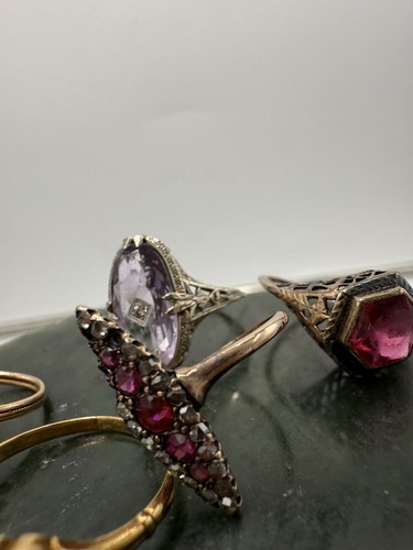 5 Victorian Rings 10k,14k And 18k Lot - Picture 2 of 21