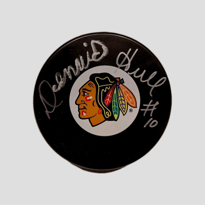 Dennis Hull Chicago Blackhawks Autographed Hockey Puck - NO COA
