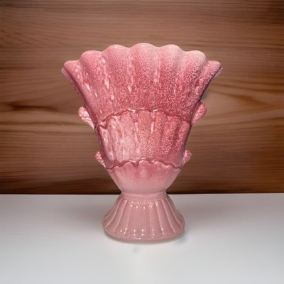 Vintage Haeger 3460 Drip Glaze Pink Vase 10 1/2  tall Lovely MCM Ceramic Pottery