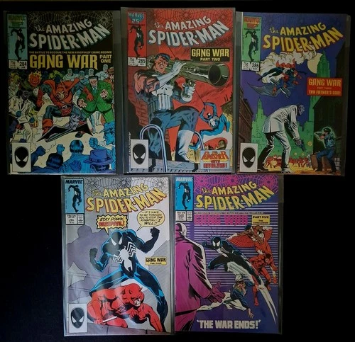 The Amazing Spider-Man Gang War #1-5 Complete Run Marvel Comics 1986 Copper Age