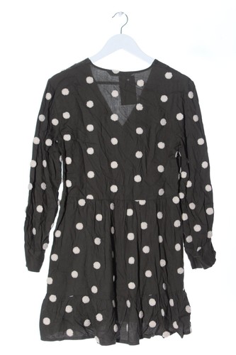 ZARA Vestido corte imperio Mujeres Talla EU 36 caqui-blanco puro look casual - Imagen 4 de 5