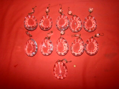 Lot De 30 Perles Anciennes En Cristal De Bohême à Facettes 14mm Finition AB - Occasion