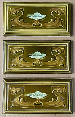 3 ALFRED MEAKIN - ANTIQUE ART NOUVEAU MAJOLICA TILES c1900 | eBay