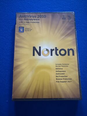 AntiVirus 2010 with Antispyware 1PC Norton  Lot Of 3