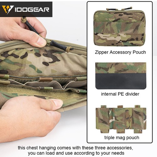 IDOGEAR KGR Tatcical Chest Rig Vest Hunting Chest Rig Bag MOLLE with Mag Pouch - Picture 8 of 27