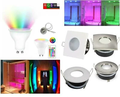 LIGHT DESIGN Faretto led Cromoterapia da incasso Kit 3 Faretti LED RGB+W impermeabile doccia