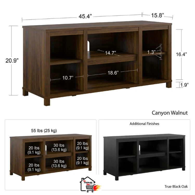 Mesa De TV Stand Para Televisores De Hasta 50" Acabado En Roble Rústico Moderno Foto 3 de 4