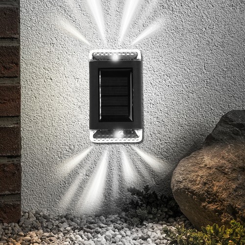 8x SUPER BRIGHT SOLAR POWERED DOOR FENCE WALL LIGHTS LED OUTDOOR GARDEN LAMP NEW - Picture 5 of 15