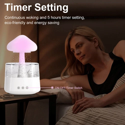 Cloud Humidifier Relaxing Aromatherapy Desk Rain Lamp USB Rain Sound Diffuser AU - Bild 12 von 12