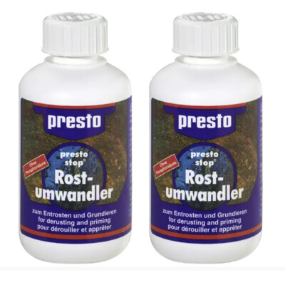 Presto Rostumwandler und Grundierung 2x 100ml Rostschutz lösemittelbeständig