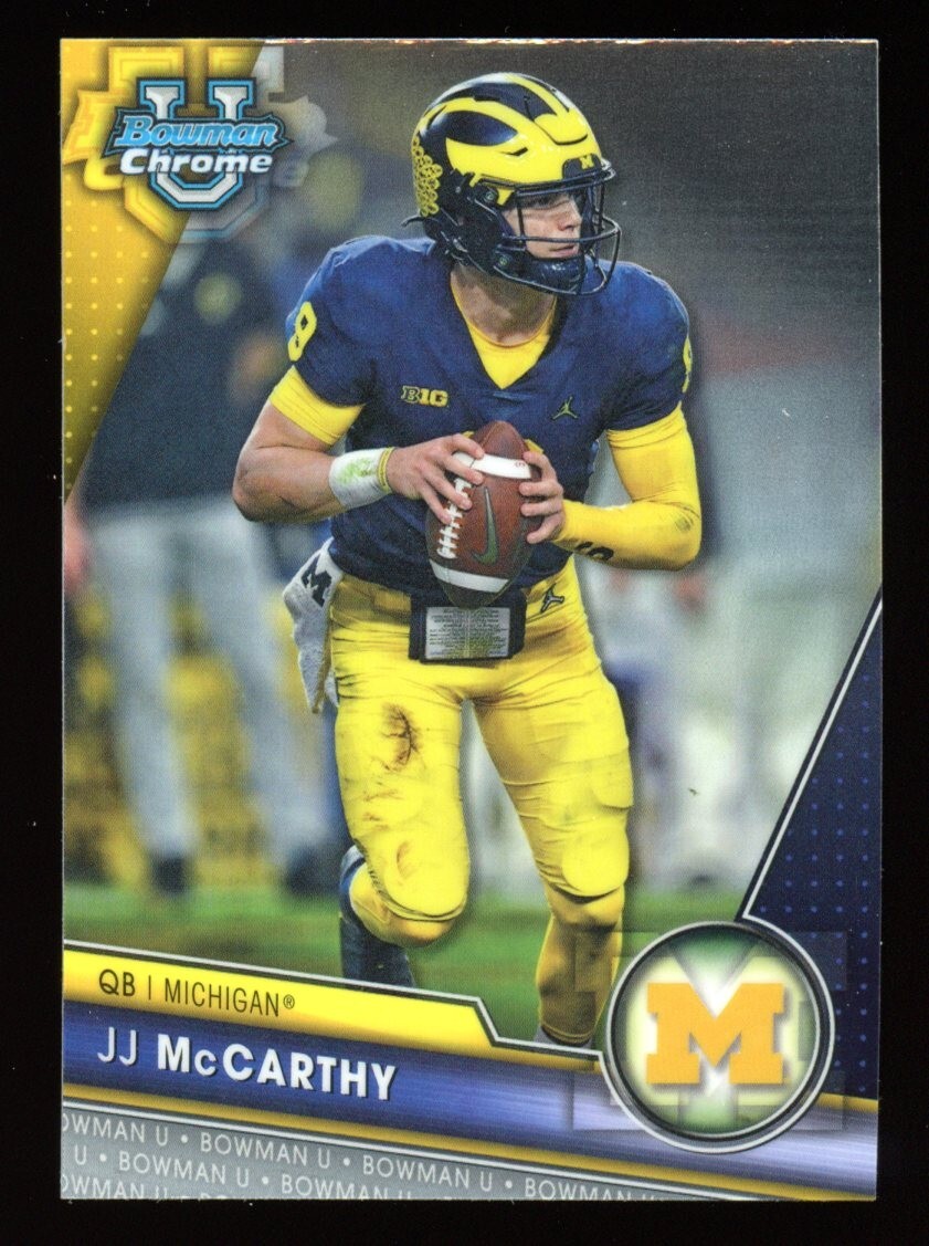 JJ MCCARTHY 2023 Bowman University Chrome #124 Michigan Wolverines Vikings