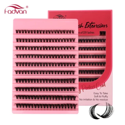 FADVAN Individual Cluster Lashes Extensions 20D-50D 0.07D Curl DIY Eyelash Extension