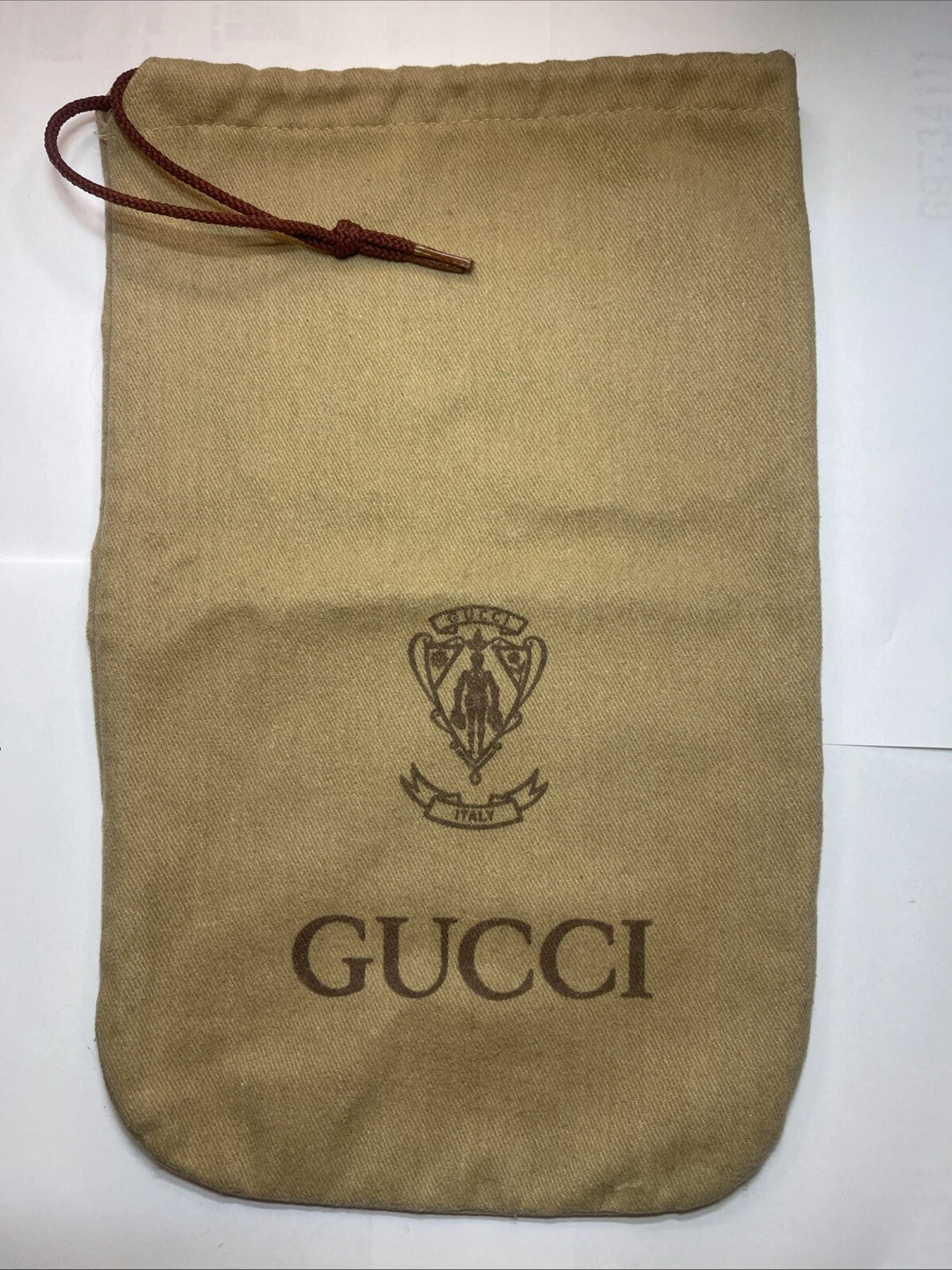 Sac à chaussures Gucci en lin épais à nouer (14 x 9) 100% authentique vintage