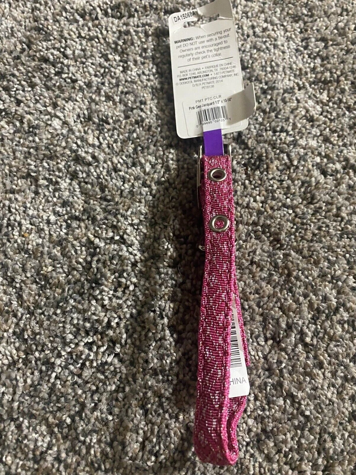 Petmate Pink Geo Jacquard Small 1/2” X 10-14” Fashion Custom Fit Collar FREE S&H - Image 2 of 3