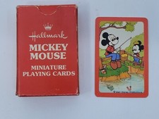 Disney Mickey Mouse Miniature Mini Playing Cards Vintage Hallmark Deck With Box