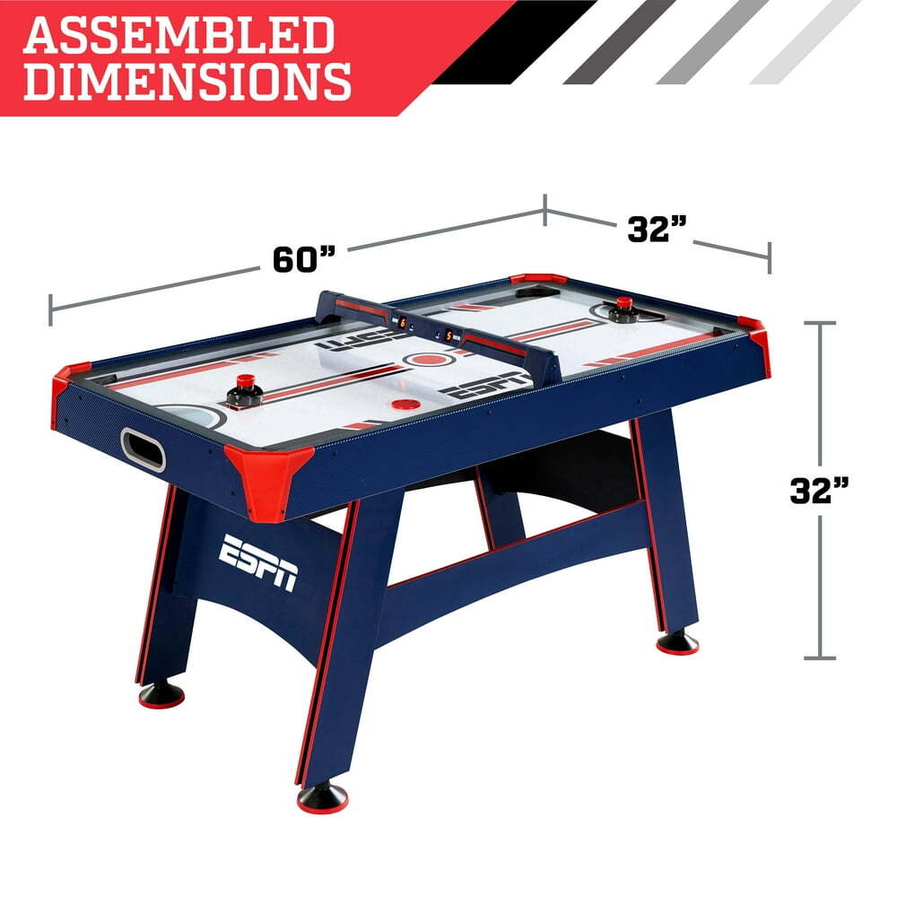 ESPN 60" Air Powered Hockey Table w/ Overhead Electronic Scorer Indoor