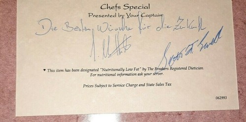 Vintage Restaurant Speisekarte FLORENTINER SPEISESAAL The BREAKERS signiert - Bild 3 von 3