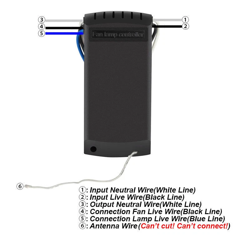 Universal Ceiling Fan Lamp Light Remote Control Receiver Kit Timing Wireless 15M - Image 4 of 4