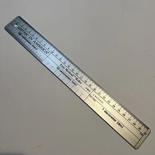 Vintage Metal Ruler Easy Method 30 Centimeter Metric Made in USA A Balla & Co