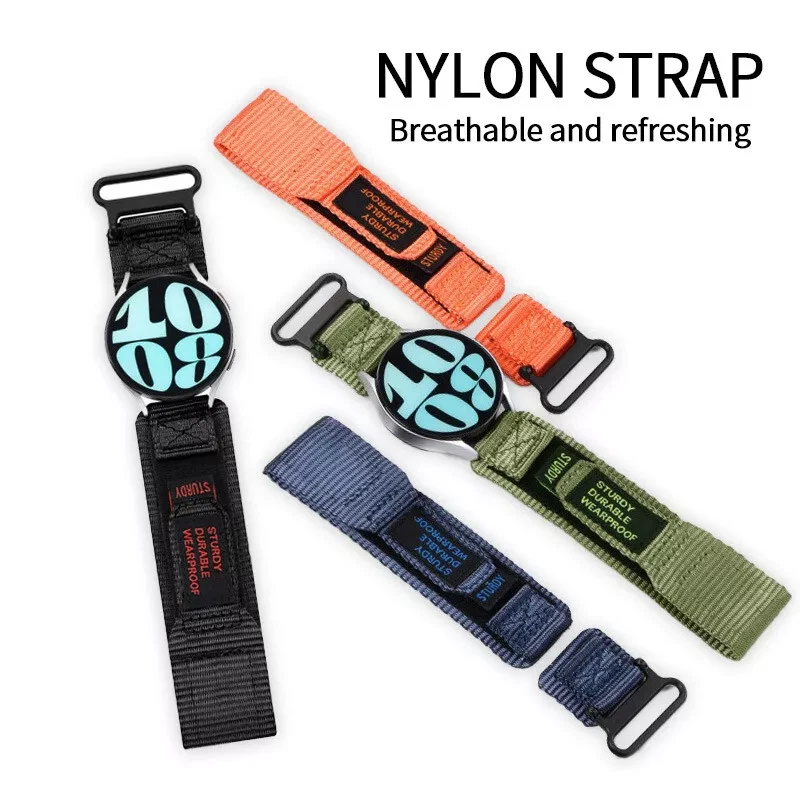 Correa de reloj de nailon 20 mm 22 mm correa de reloj gancho y bucle deportiva para Huawei Ticwatch1/pro Foto 2 de 4