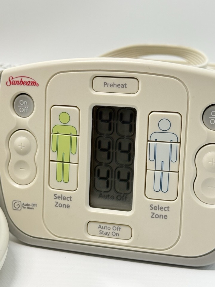 Sunbeam Heated Mattress Pad Dual Zone L85KQR & L85KQB Wireless Remote