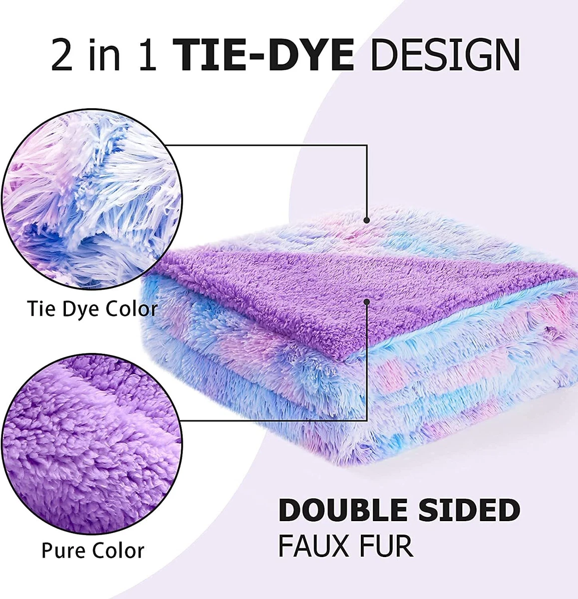 Fluffy tie dye blanket hot sale