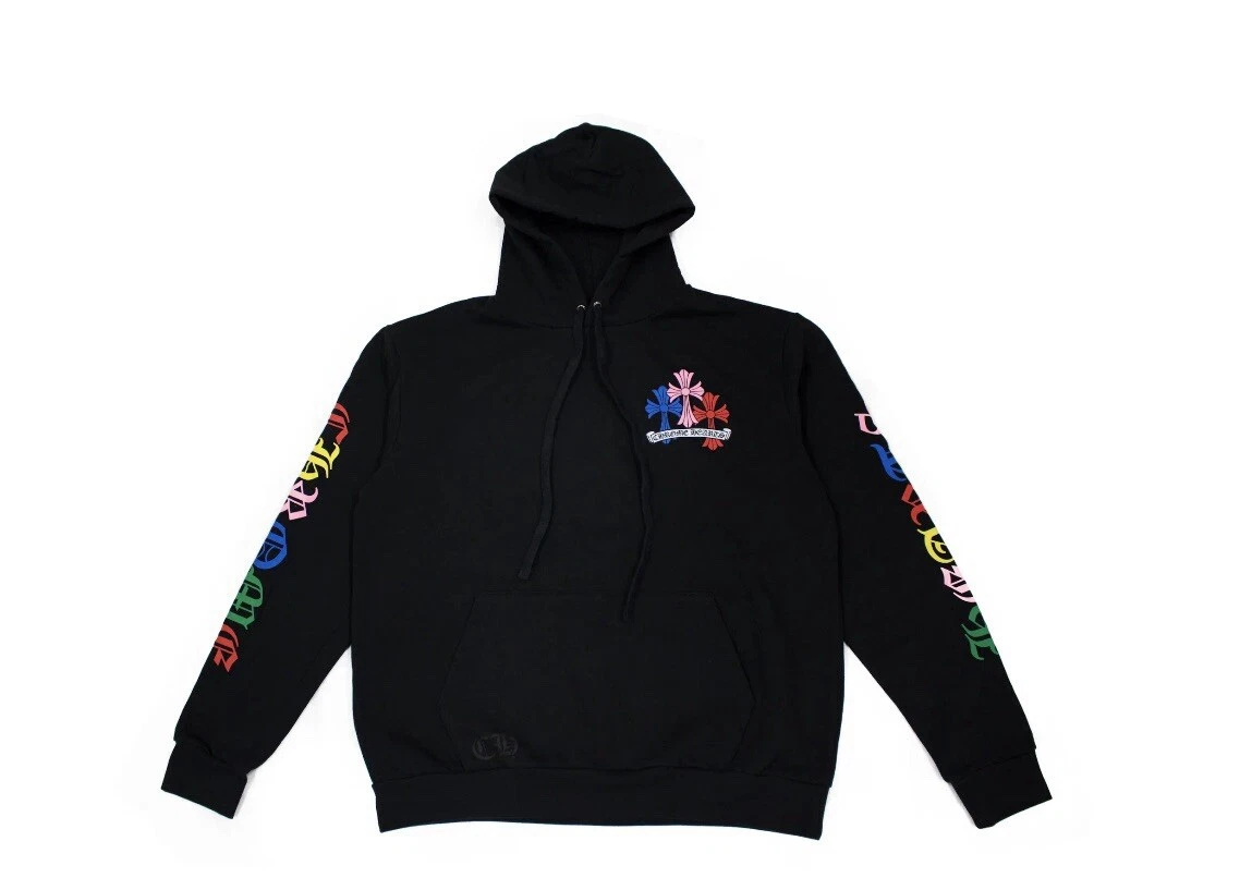 CHROME HEARTS Felpa con cappuccio AUTENTICA CUORI CROMATI multicolore Cross Cemetery