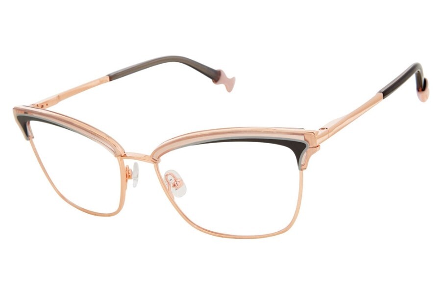 Оправа для оптических очков Ted Baker TLW502 RGD из розового золота с металлическим кошачьим глазом 54-16-140 35490₽