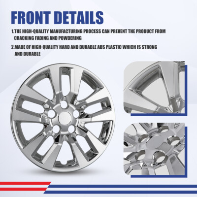 4-Pack Chrome 16-inch Snap-On Hub Caps For 2013-2018 Nissan Altima Sedan – ABS Plastic, Easy Install