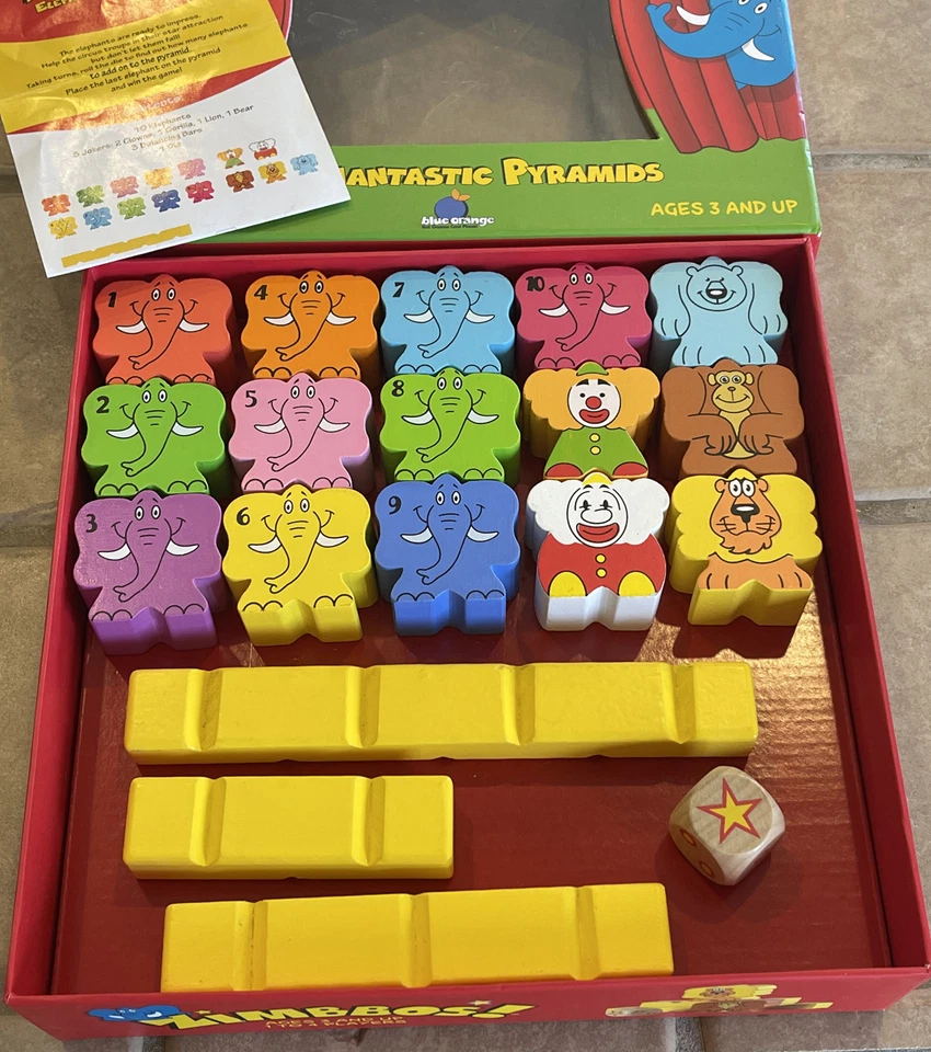 Blue Orange Games ZIMBBOS Elephantastic Pyramids Complete Wooden Strategy - Image 2 of 4