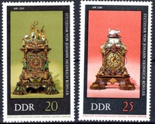 .DDR MiNr. 2058 - 2059 ** Alte Uhren: Stutzuhr