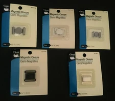 DRITZ MAGNETIC SEW ON SNAP CLOSURES ROUND-SQUARE ANTIQUE-BLACK -SILVER AND GOLD