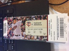 2016 MINNESOTA TWINS VS OAKLAND ATHLETICS TICKET STUB 7/5 MIGUEL SANO HR #31
