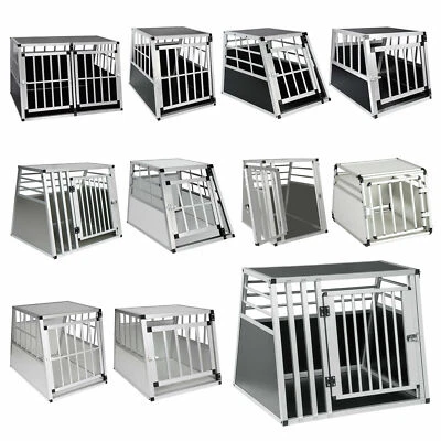EUGAD Hundebox Transportbox Hundetransportbox Reisebox Gitterbox Alu Auto e1020