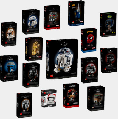 LEGO Helme Büsten Handschuh Maske Star Wars DC Heroes Marvel HELMET COLLECTION