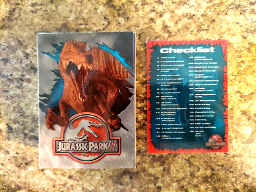 JURASSIC PARK lll COMPLETE TRADING CARD SET 72 CARDS 3D VIEWER PROMOS & WRAPPER - Picture 2 of 8