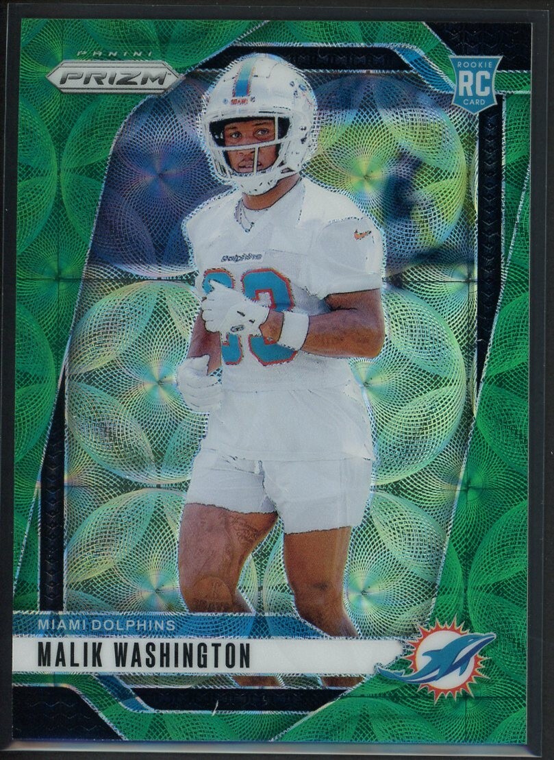 2024 Panini Prizm Malik Washington #371 Green Scope Prizm Rookie RC  /75