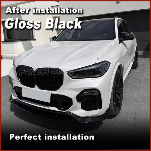 Glanz Schwarz Frontlippe Frontspoiler Frontansatz für BMW X5 G05 M-Paket 2019-20 - Picture 3 of 9