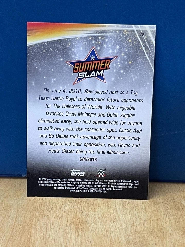 2019 Topps WWE Summerslam #70 B-Team Become Contenders to Raw Tag Championship - Image 2 of 2