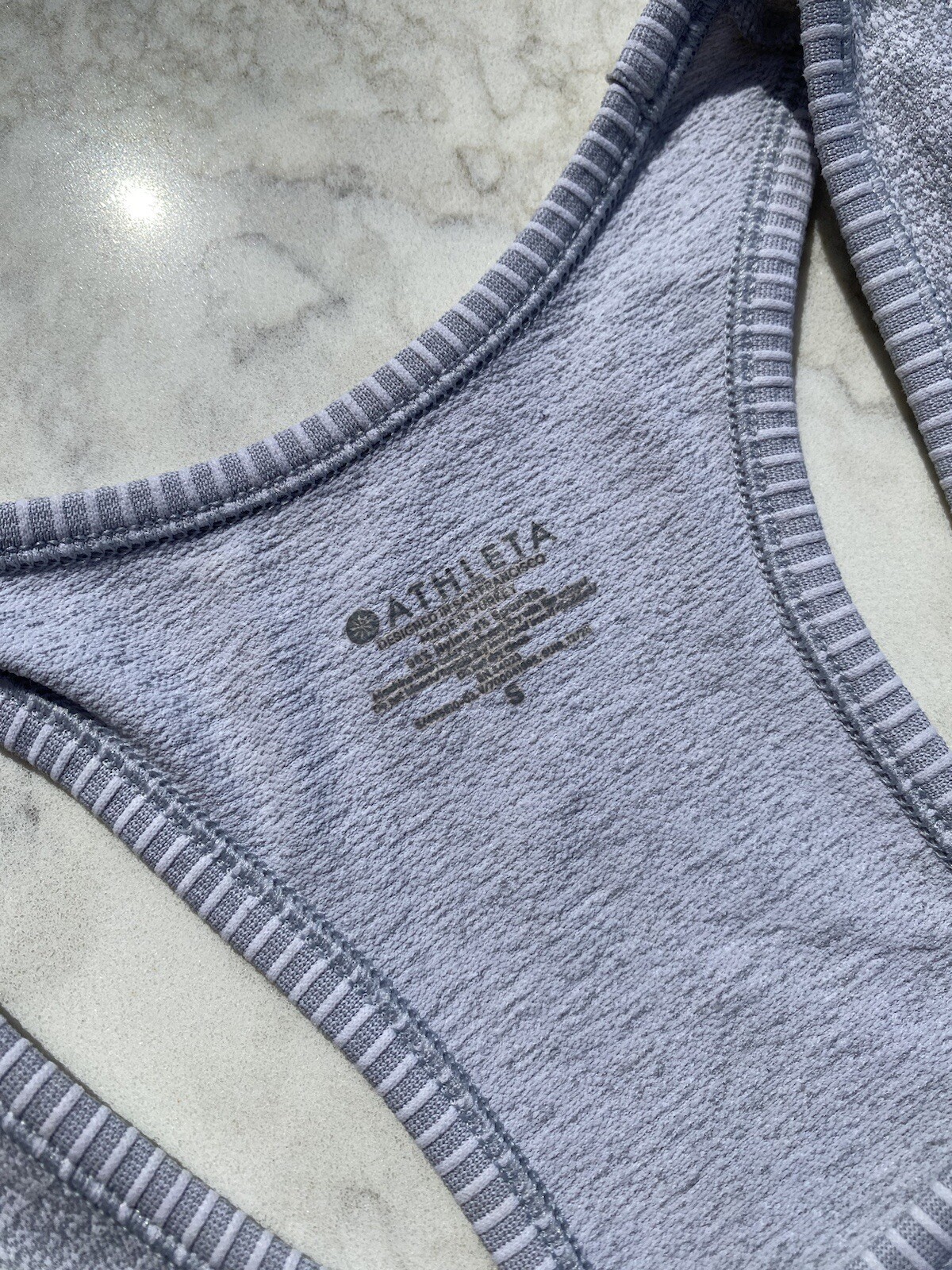 Athleta Gray  Solid Ruched Tank Top RackerBack  S… - image 3