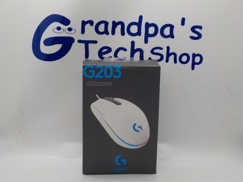 New Logitech G203 Wired Gaming Mouse White - Picture 1 of 3