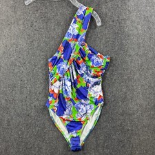 Zara One Shoulder Bodysuit Women's Medium Multicolor Floral Asymmetrical