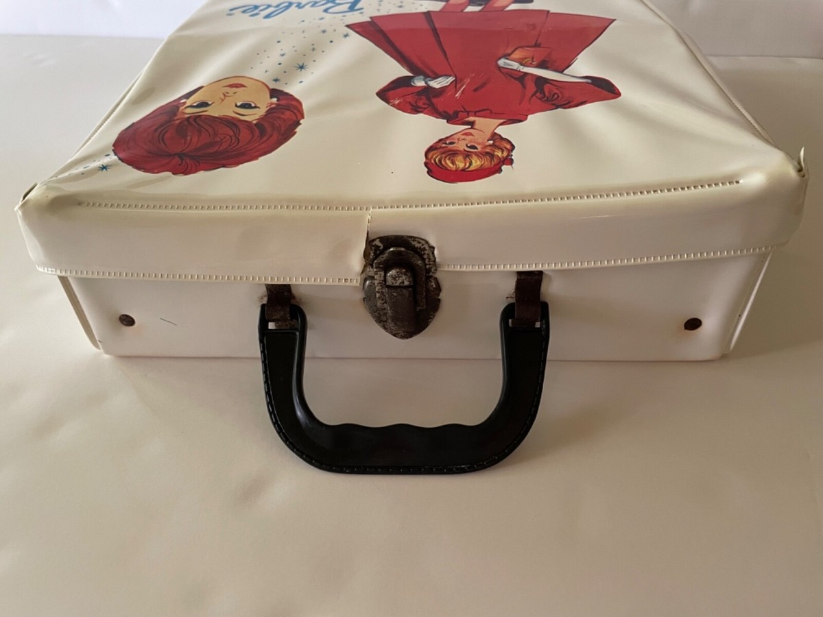1963 Mattel Barbie Doll Case by SPP White w/ Bubble Cut Red