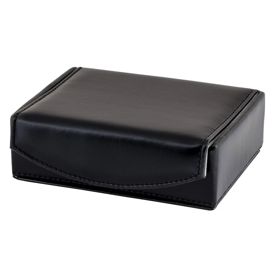 Caja de almacenamiento de anillo de gemelos de viaje de cuero para hombre con 2 pares de cuello de metal... Foto 2 de 2