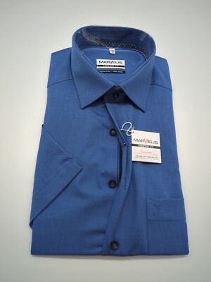 Marvelis Kurzarm Hemd Gr. M 40 Kentkragen Blau Comfort Fit  Art. 70941208