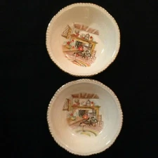 2 Homer Laughlin China COLONIAL KITCHEN Virginia Rose 5 3/4" Fruit Dessert Bowls