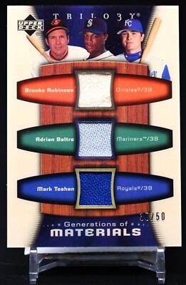 2005 UD Trilogy Generations Materials BROOKS ROBINSON BELTRE TEAHEN #35/50 GU
